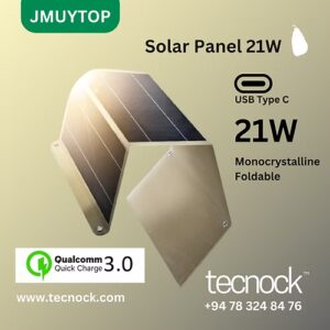 JMUYTOP 21W Monocrystalline Portable Solar Panel USB C USB A QC 3.0 fast charge sri lanka