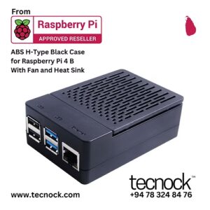 ABS H-Type Black Case for Raspberry Pi 4 B with Fan and Heat Sinks sri lanka