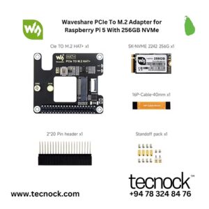 Raspberry Pi 5 PCIe to M.2 HAT NVMe Expansion Board with 258GB NVMe sri lanka